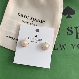 kate spade Gold and Cream Pearl Gum-Drop Earrings